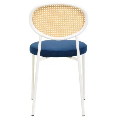 Euston Collection Modern Dining Chair White Frame In Blue - Set of 4