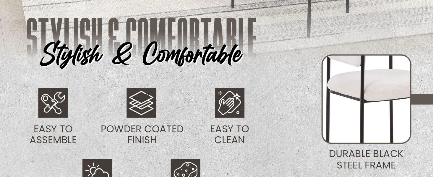 Elias Dining Chair Upholstered in Leather Velvet and Powder Coated Iron Legs