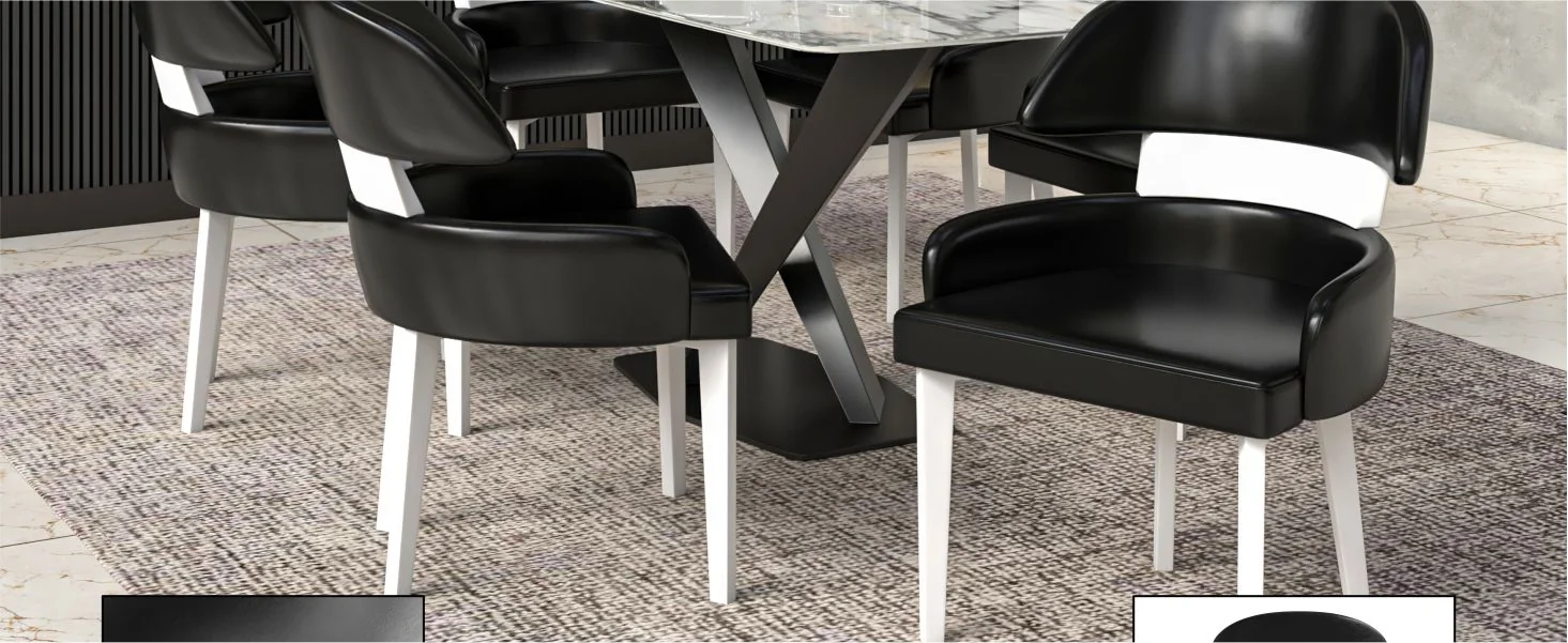 Ethos Collection Modern Wooden Dining Chair in Black