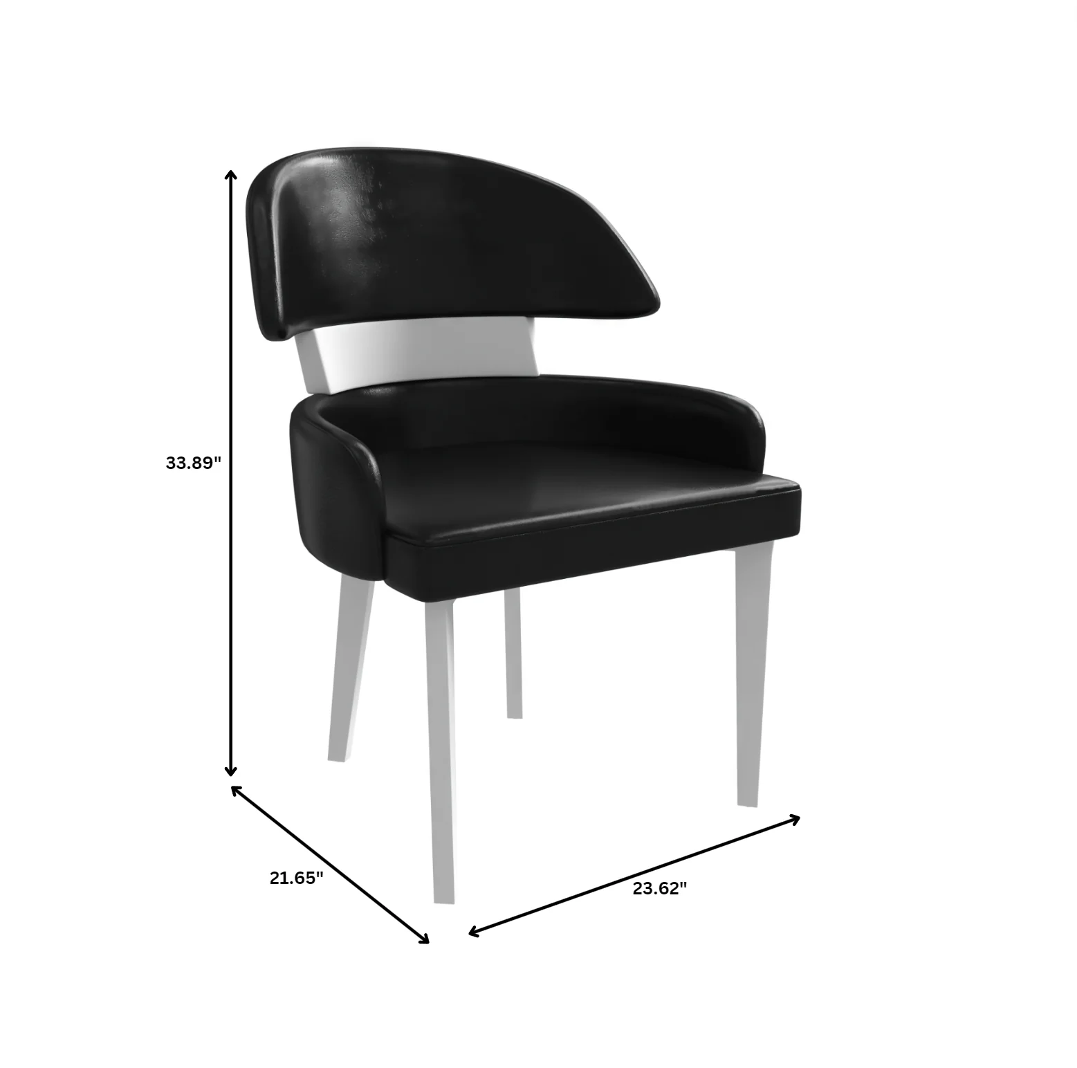 Ethos Collection Modern Wooden Dining Chair in Black