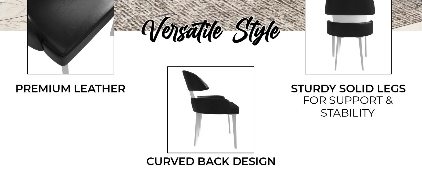 Ethos Collection Modern Wooden Dining Chair in Black