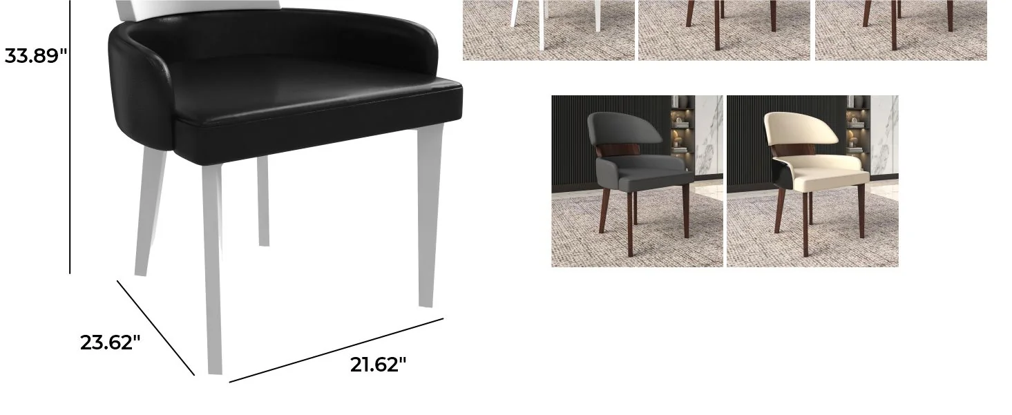 Ethos Collection Modern Wooden Dining Chair in Black