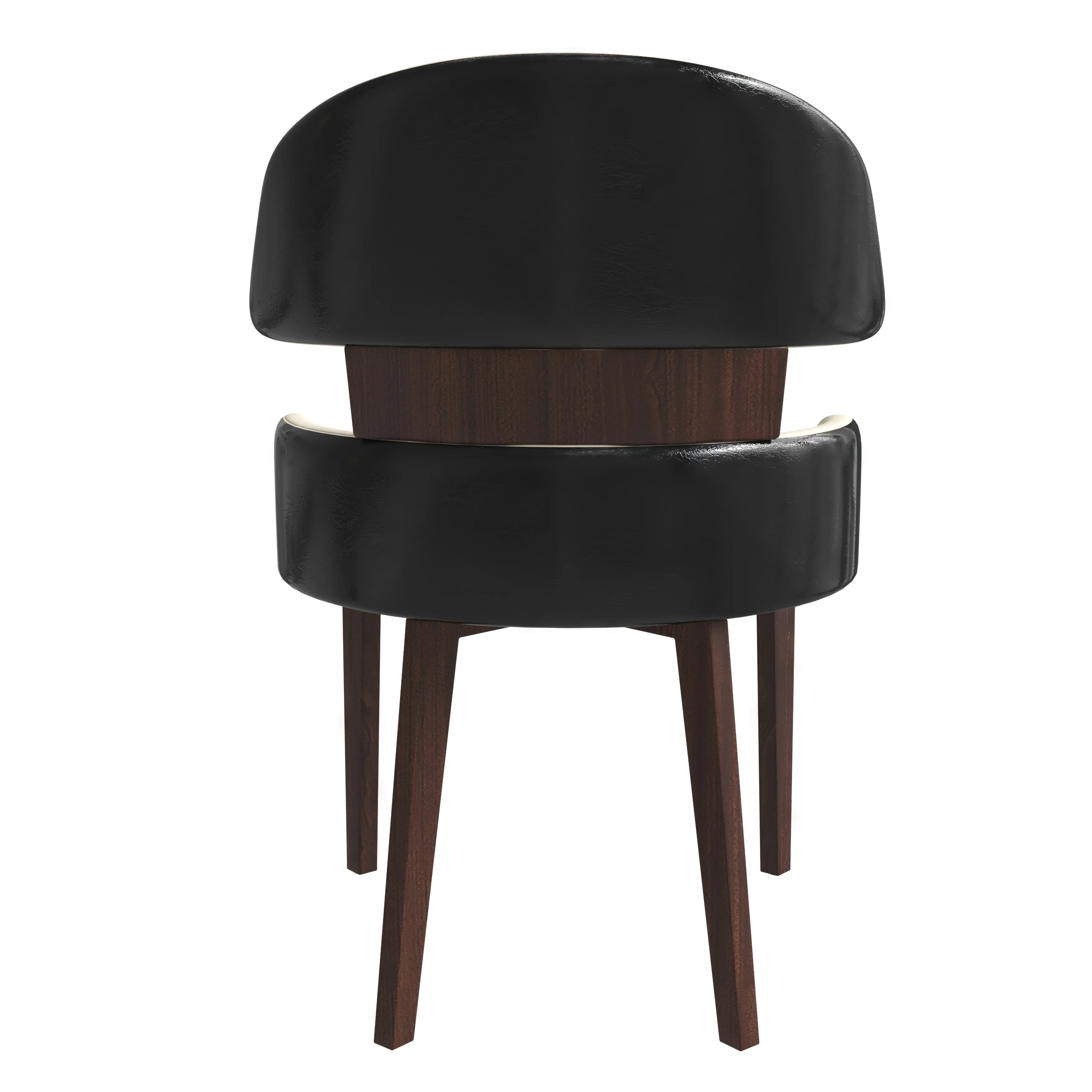 Ethos Collection Modern Wooden Dining Chair in Black/Cream
