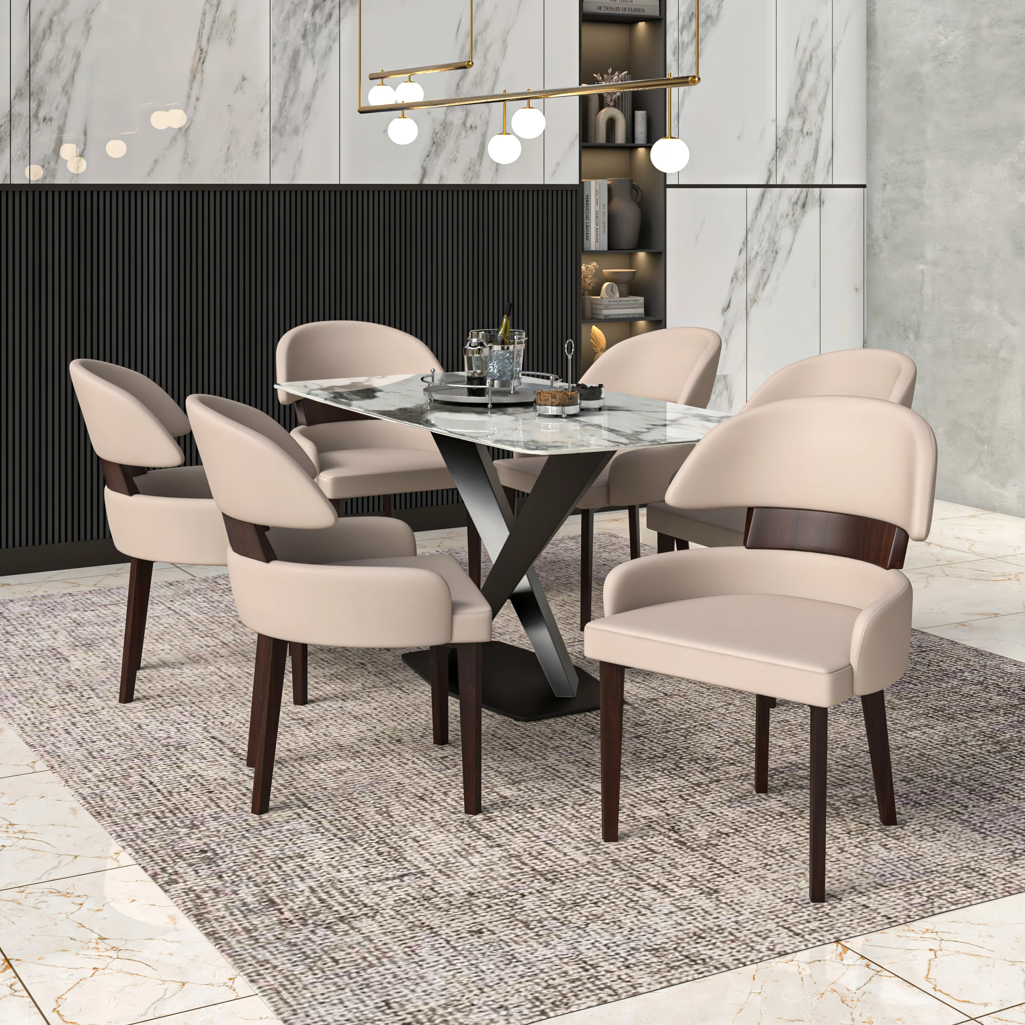 Ethos Collection Modern Wooden Dining Chair in Toupe