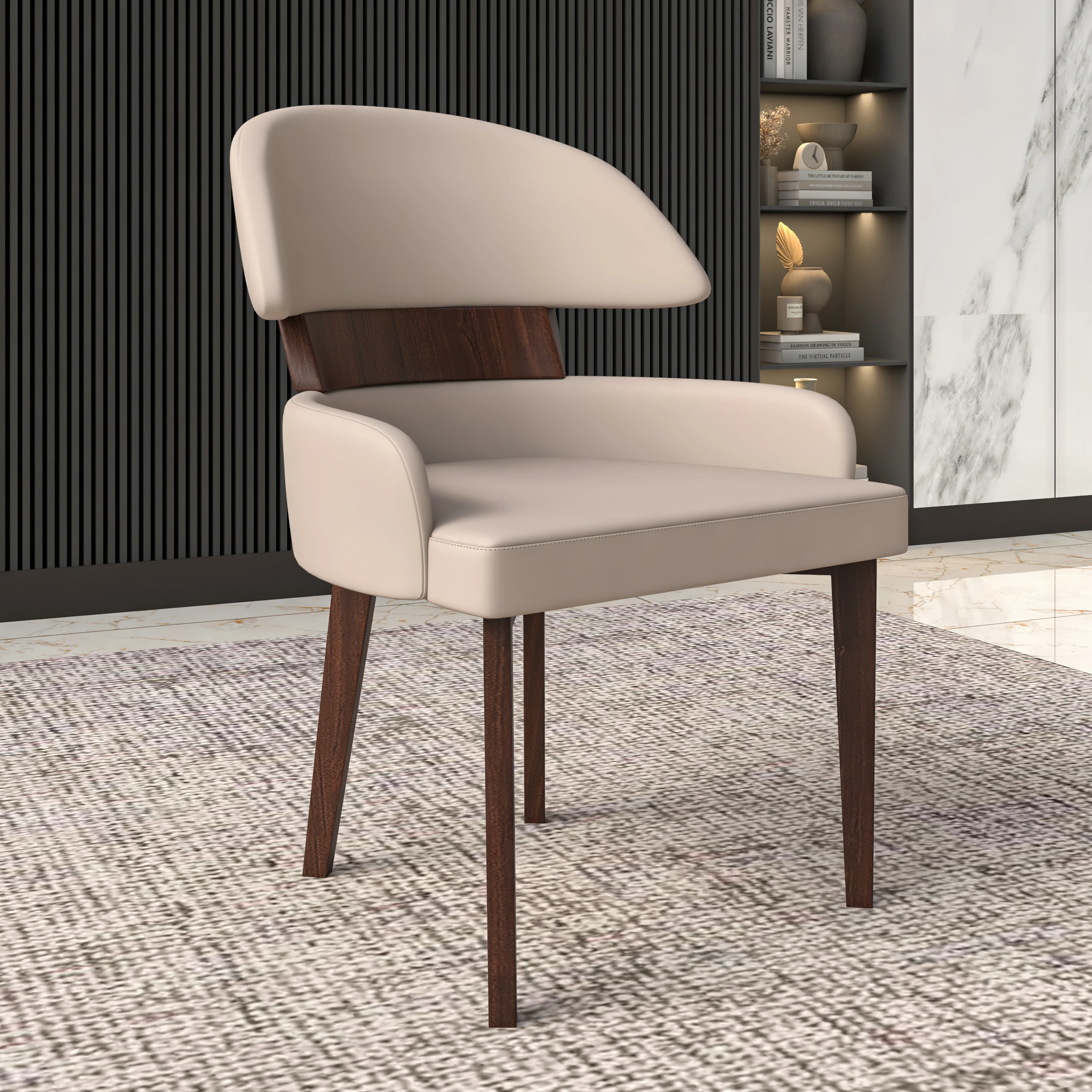 Ethos Collection Modern Wooden Dining Chair in Toupe