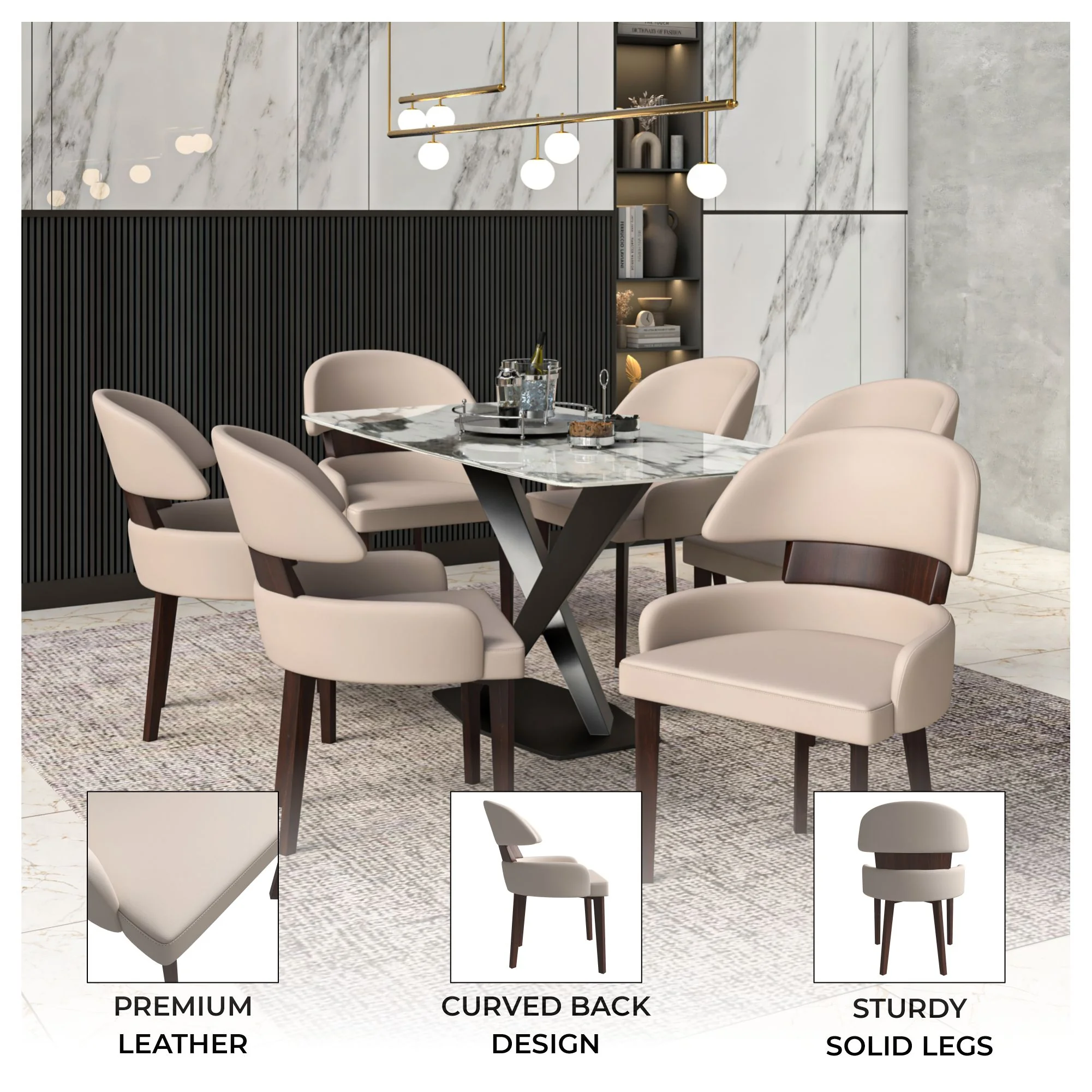 Ethos Collection Modern Wooden Dining Chair in Toupe