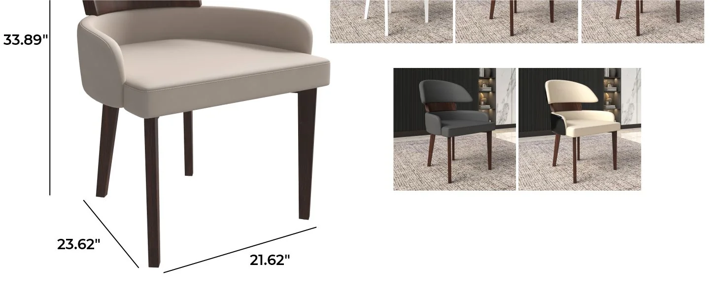 Ethos Collection Modern Wooden Dining Chair in Toupe