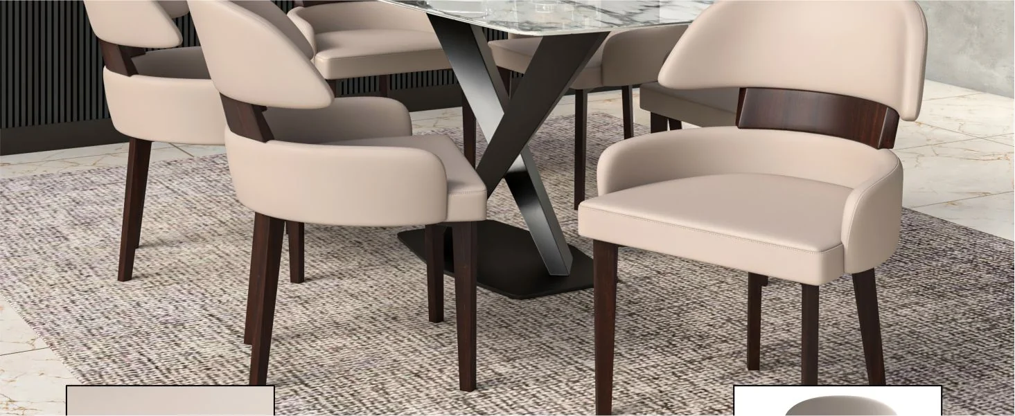 Ethos Collection Modern Wooden Dining Chair in Toupe