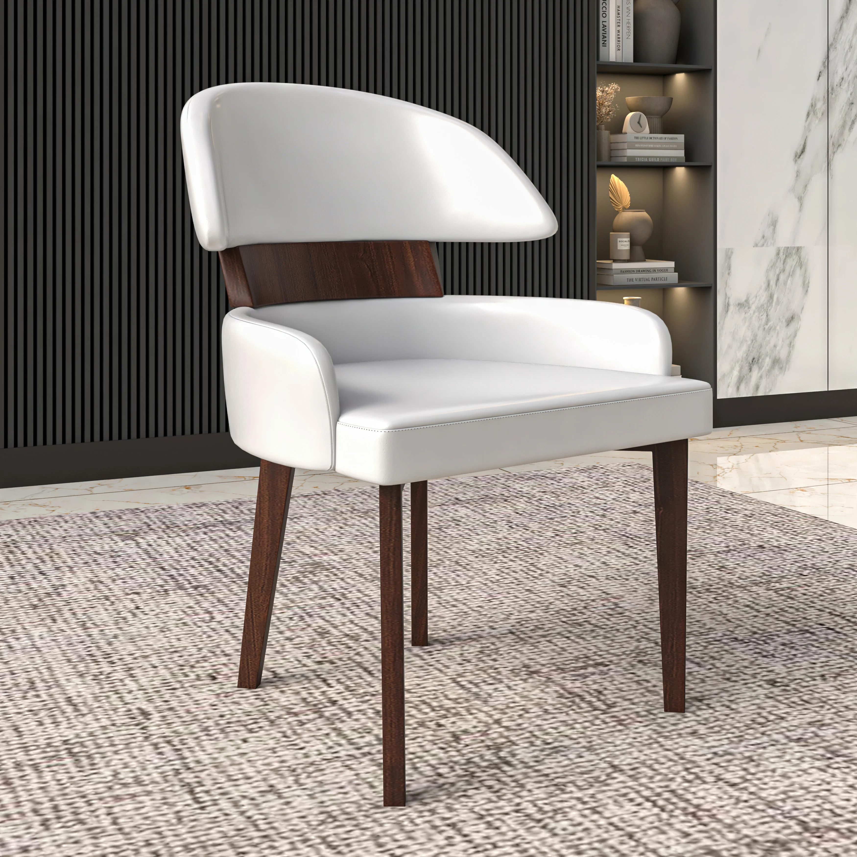 Ethos Collection Modern Wooden Dining Chair in White