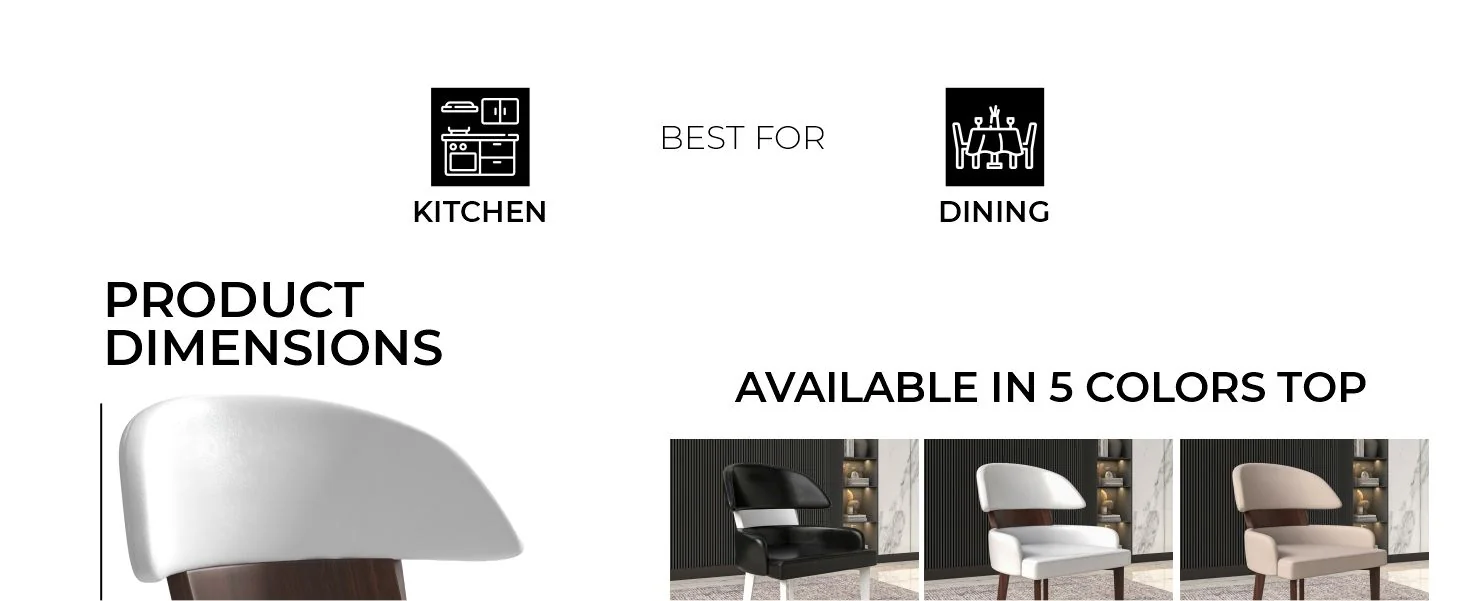 Ethos Collection Modern Wooden Dining Chair in White