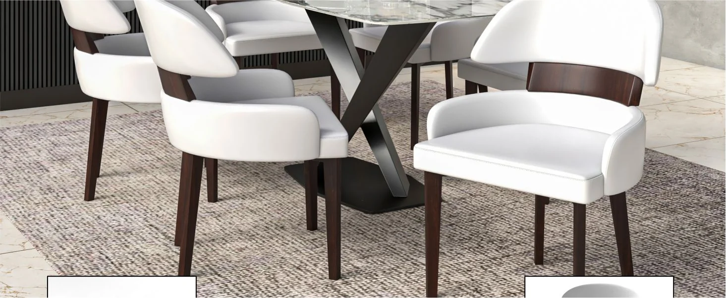 Ethos Collection Modern Wooden Dining Chair in White