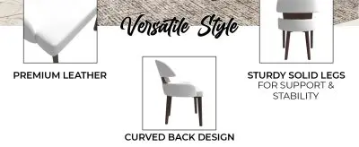 Ethos Collection Modern Wooden Dining Chair in White