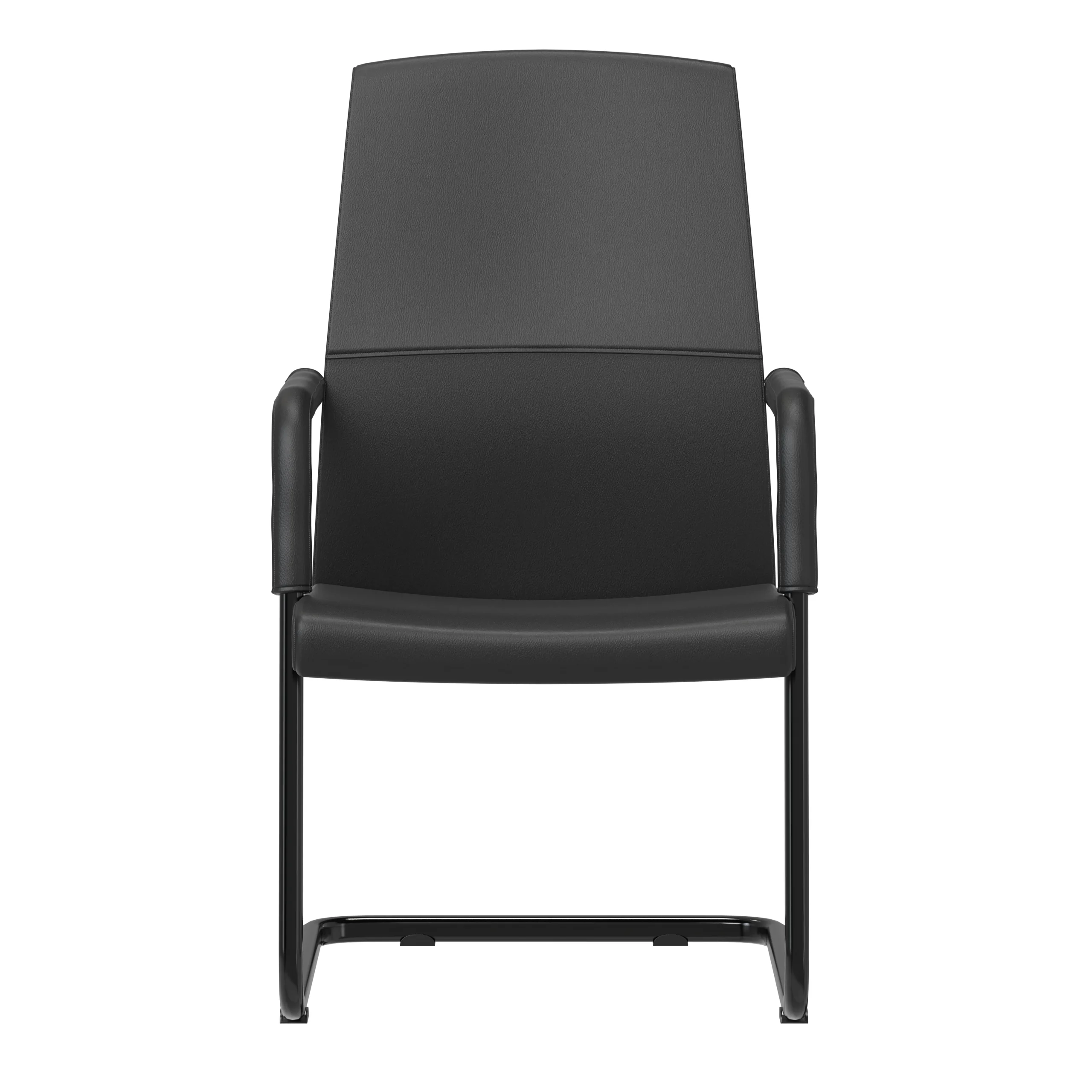 Evander Office Guest Chair in Black Leather