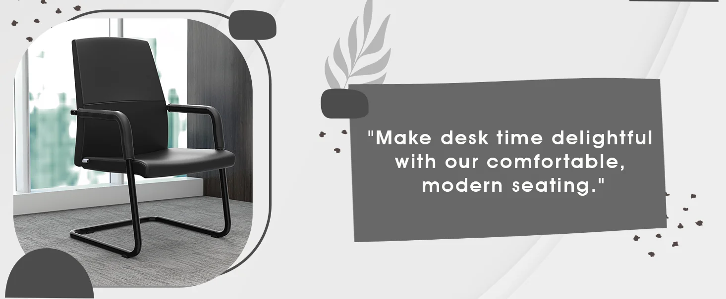 Evander Office Guest Chair in Black Leather