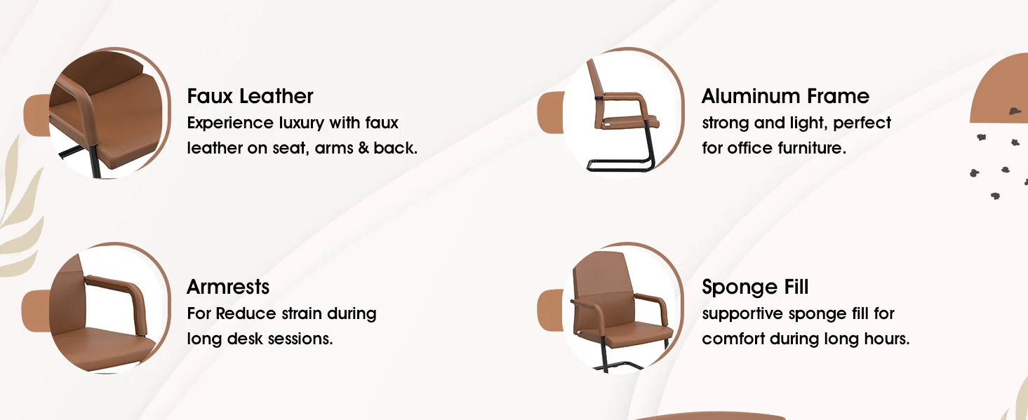 Evander Office Guest Chair in Dark Brown Leather