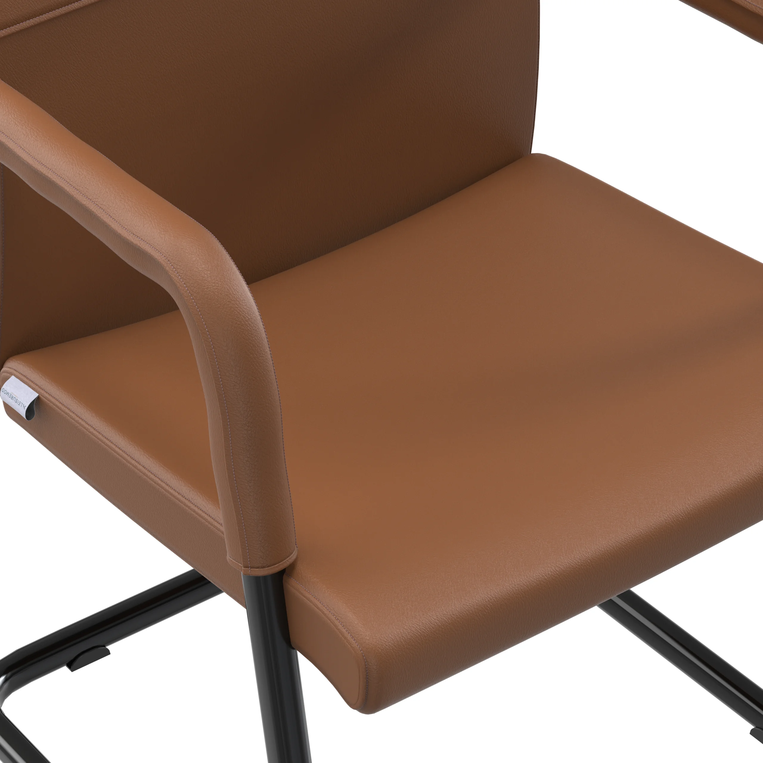 Evander Office Guest Chair in Dark Brown Leather