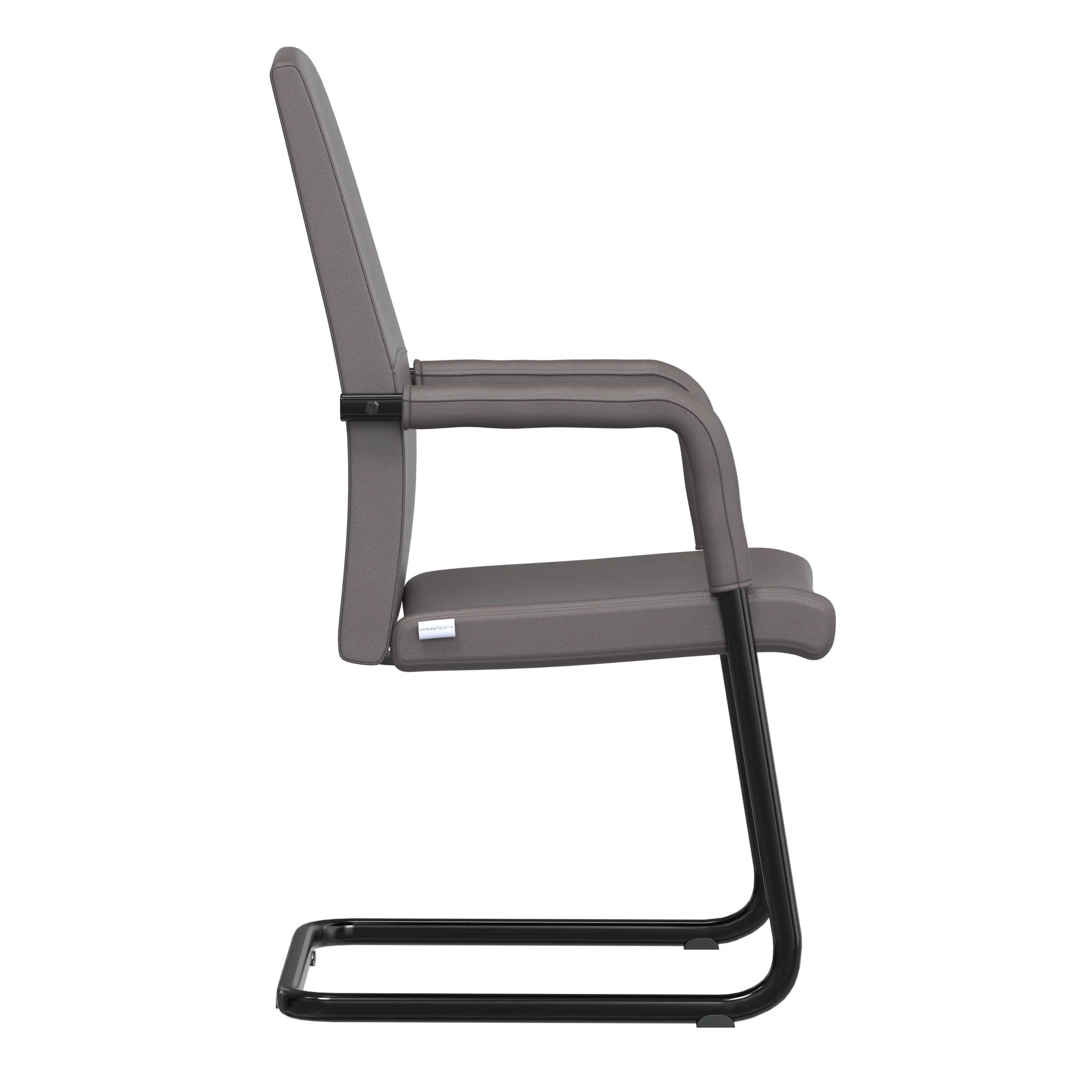 Evander Office Guest Chair in Grey Leather