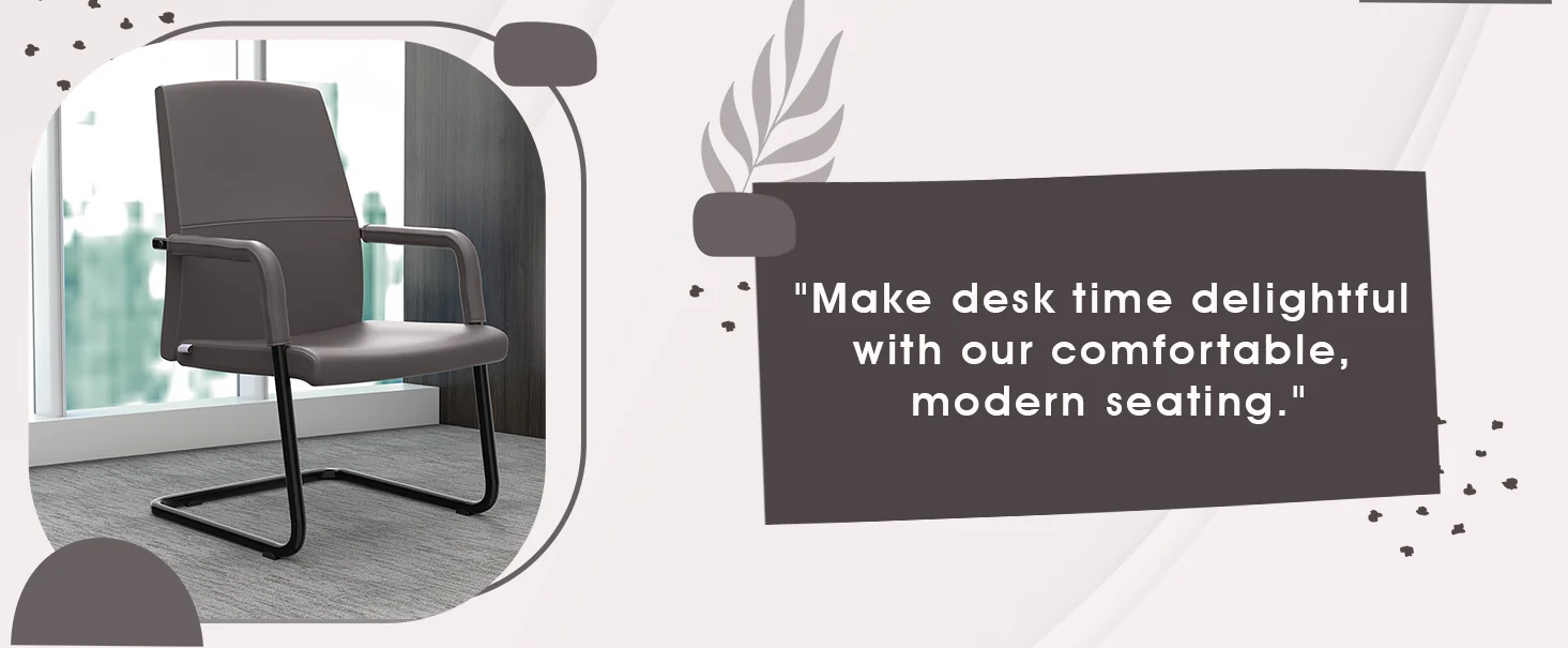 Evander Office Guest Chair in Grey Leather