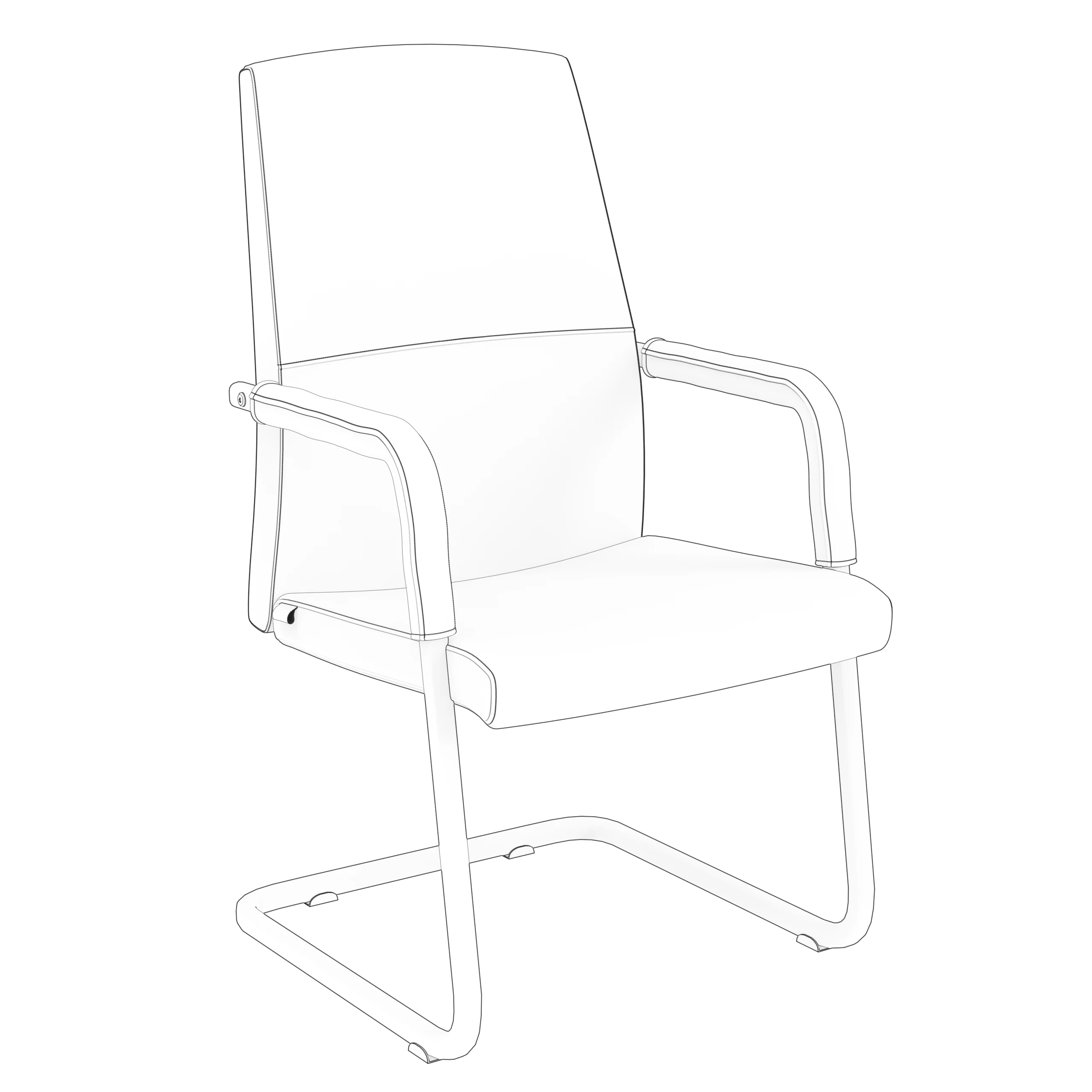 Evander Office Guest Chair in Acorn Brown Leather