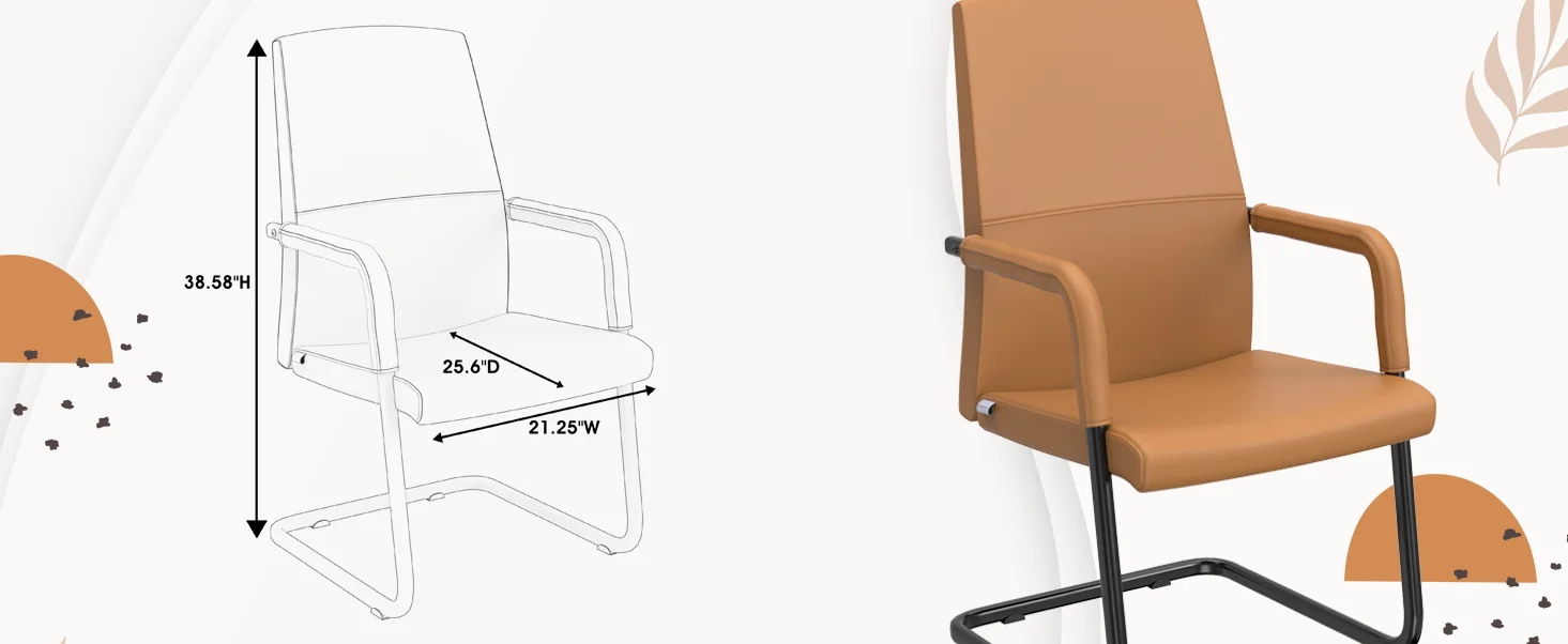 Evander Office Guest Chair in Acorn Brown Leather