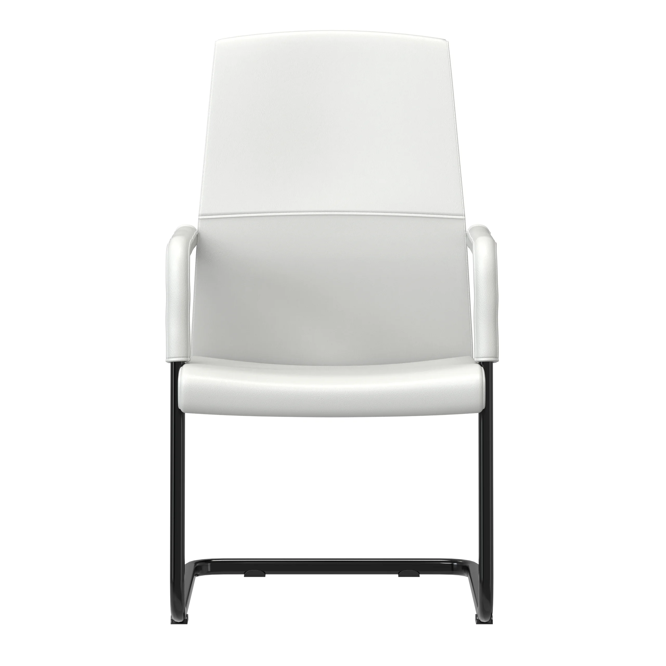 Evander Office Guest Chair in White Leather