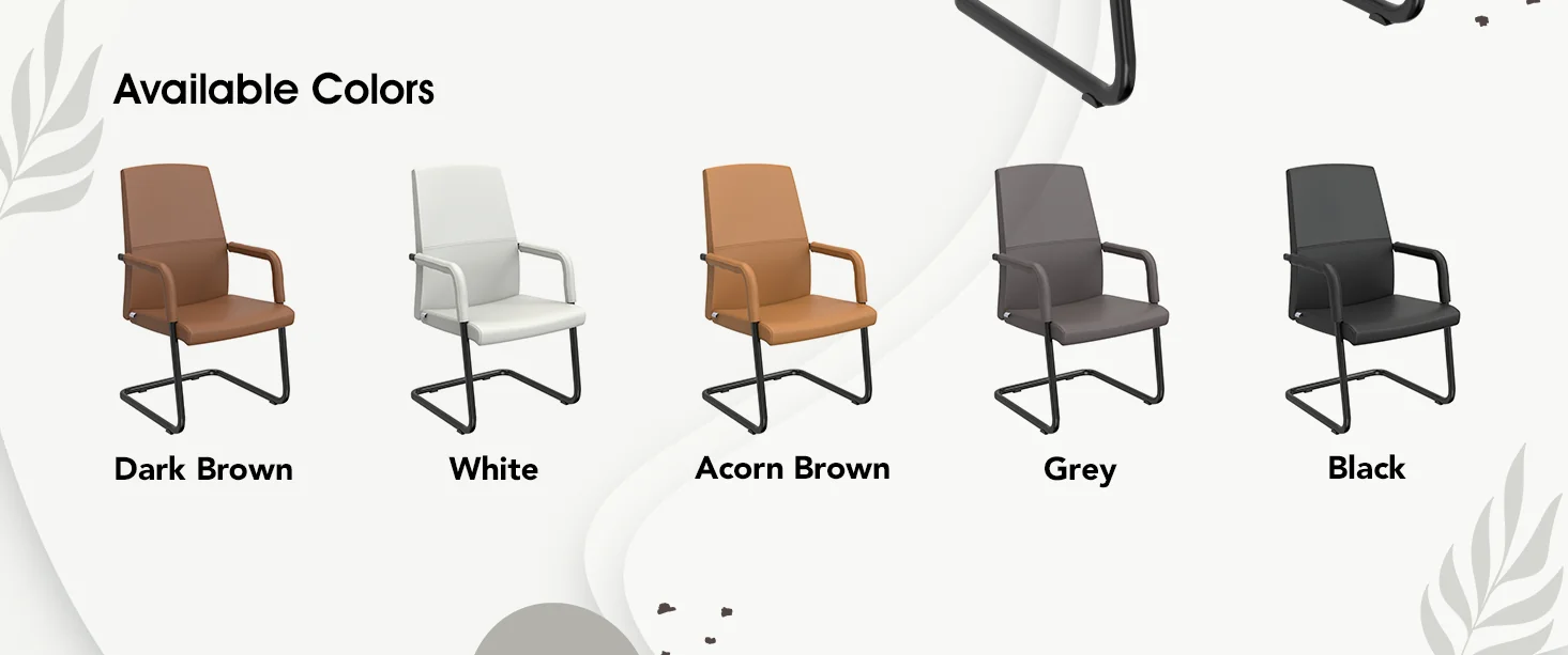 Evander Office Guest Chair in White Leather