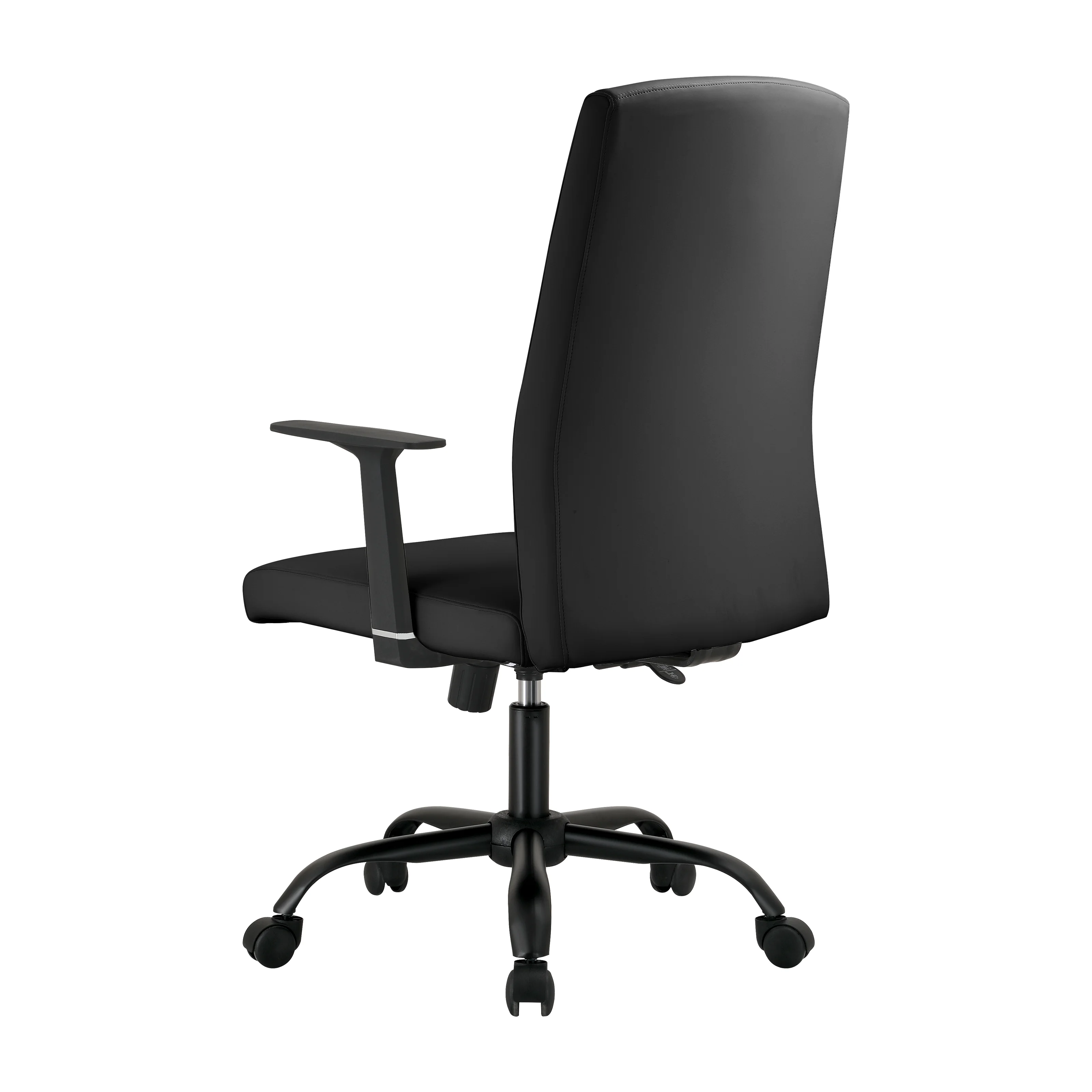 Evander Series Office Guest Chair in Black Leather