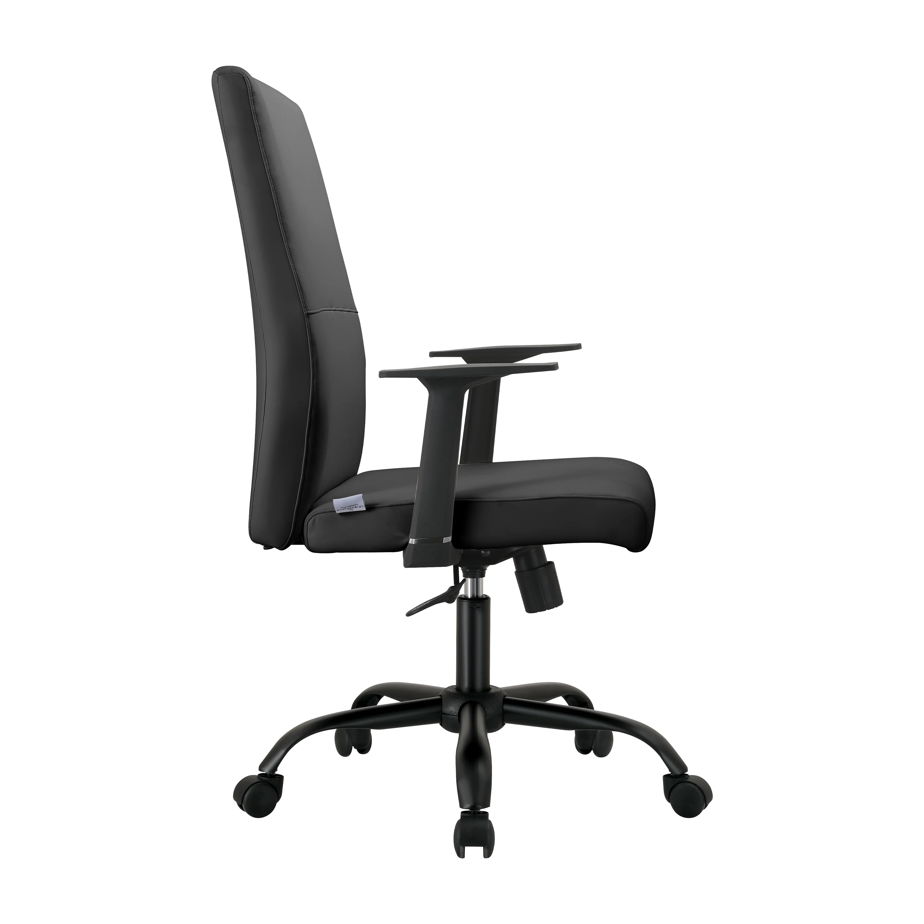Evander Series Office Guest Chair in Black Leather