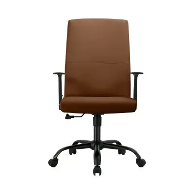 Evander Series Office Guest Chair in Dark Brown Leather
