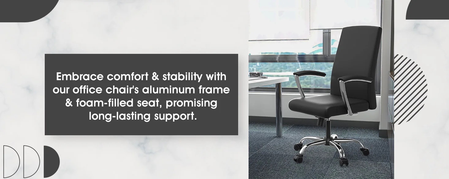 Evander Series Office Chair in Black Leather