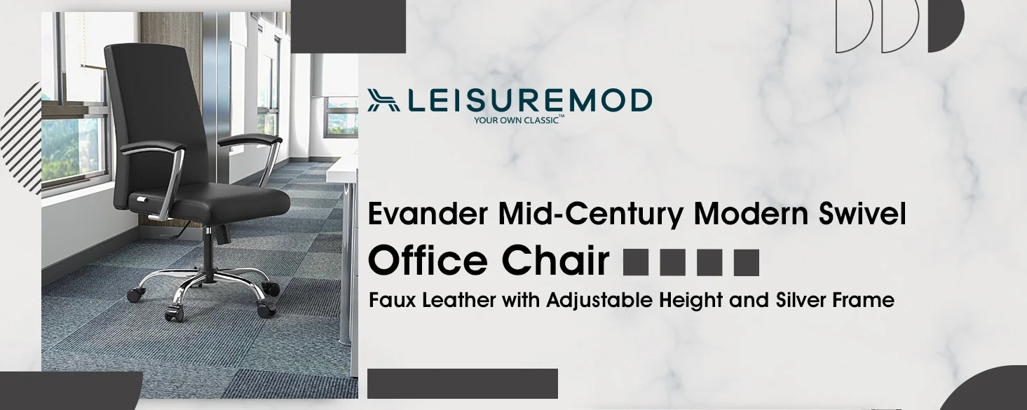 Evander Series Office Chair in Black Leather