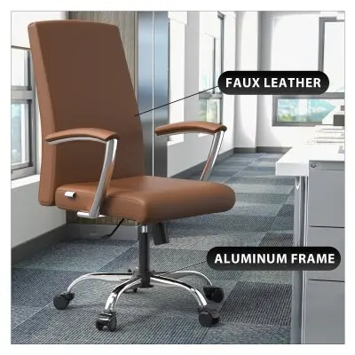 Evander Series Office Chair in Dark Brown Leather