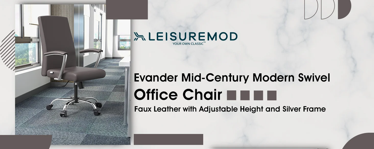 Evander Series Office Chair in Grey Leather