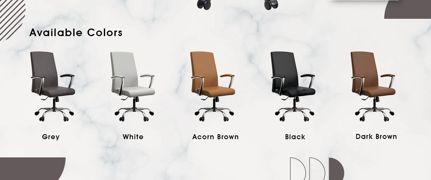 Evander Series Office Chair in Grey Leather