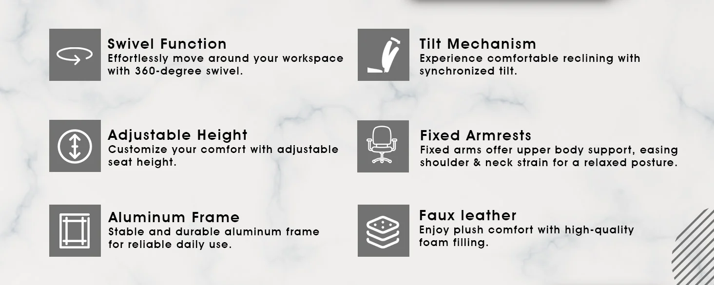 Evander Series Office Chair in White Leather