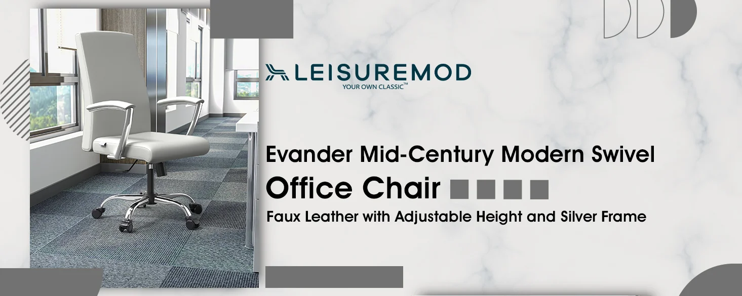 Evander Series Office Chair in White Leather