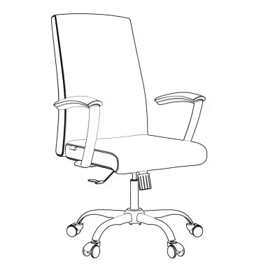 Evander Series Office Chair in White Leather