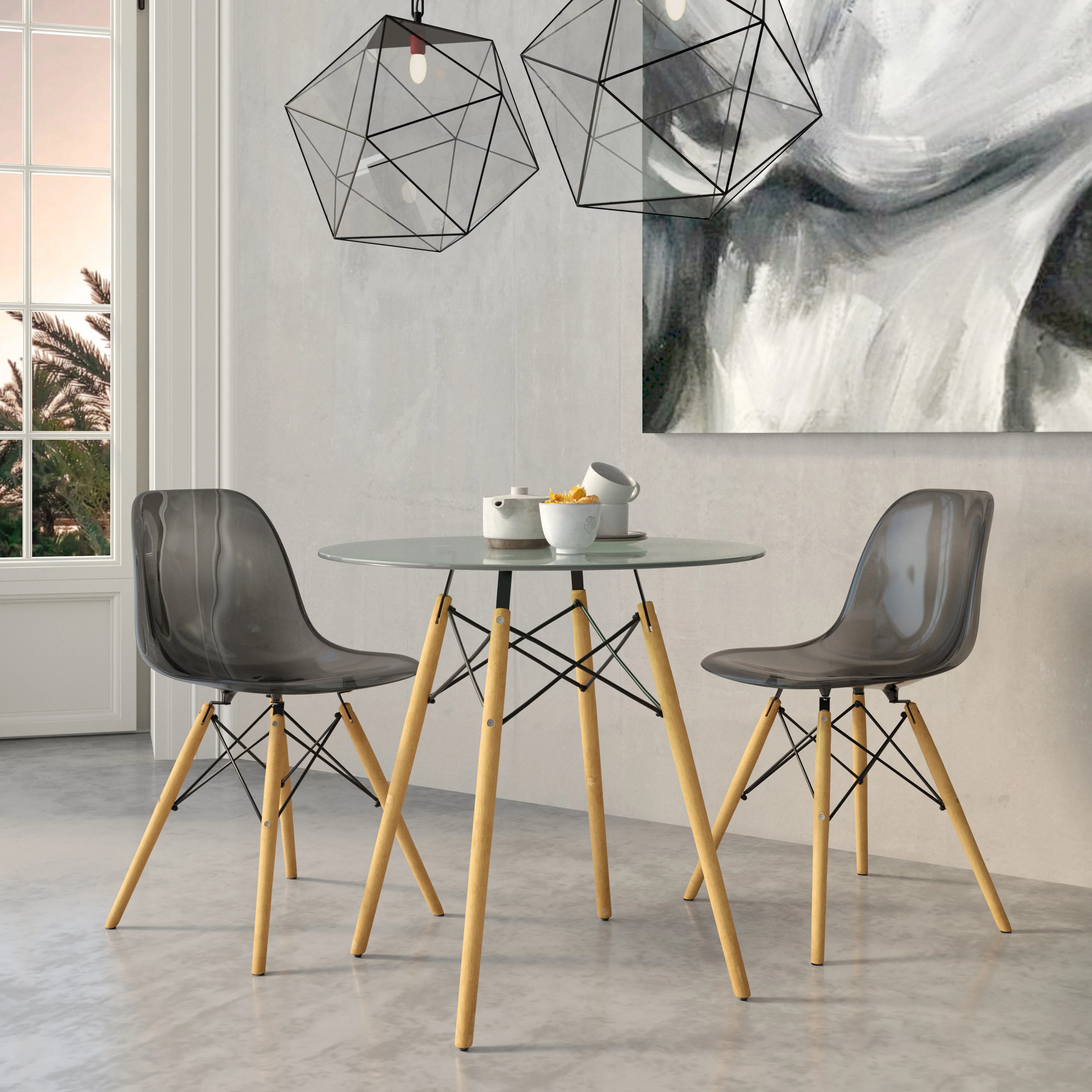 Dover Plastic Molded Dining Side Chair, Set of 2