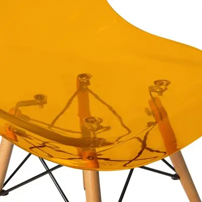 Dover 3-Piece Dining Set with Round White MDF Top Bistro Table and 2 Plastic Chairs in Orange