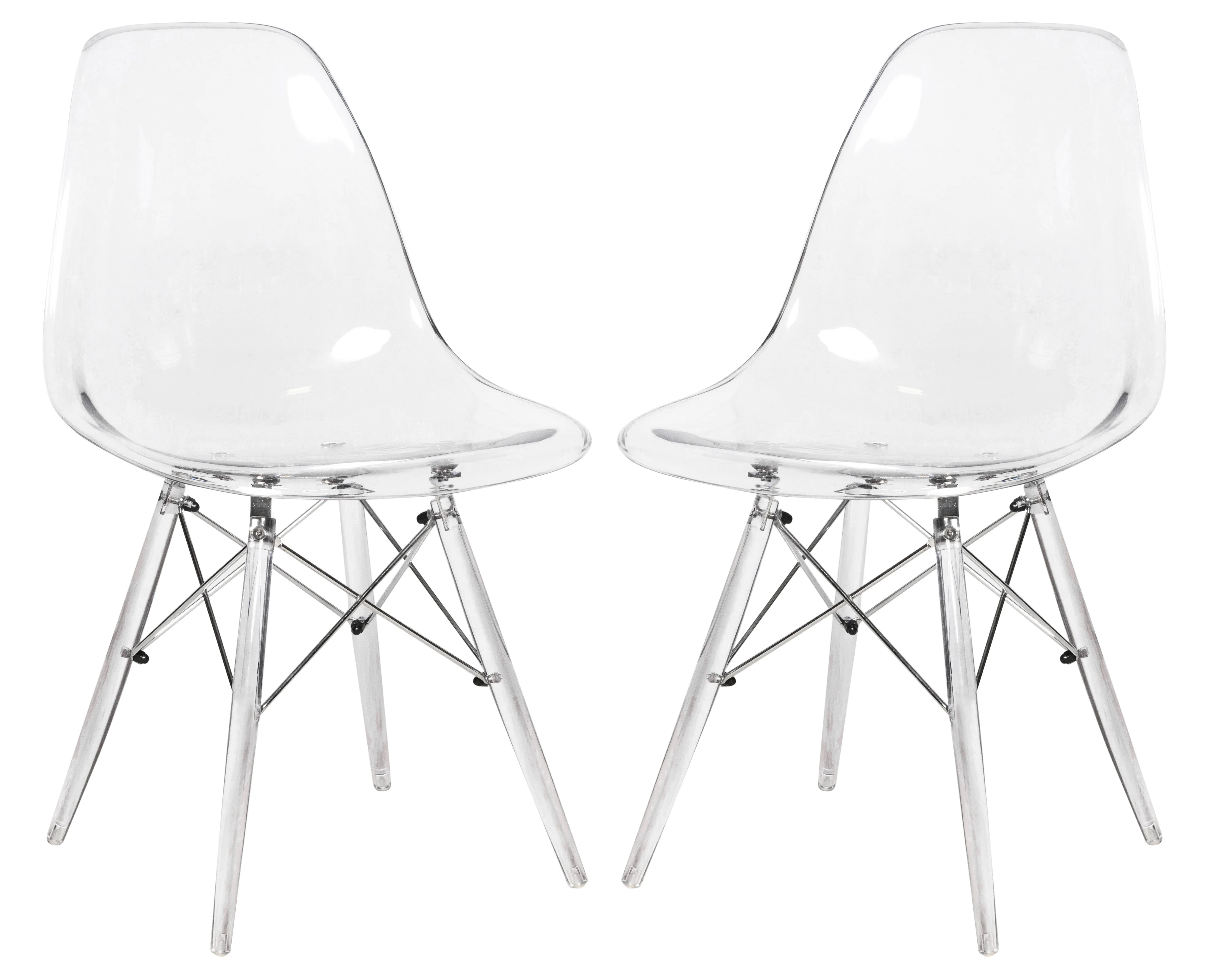 Dover Molded Side Chair with Acrylic Base, Set of 2