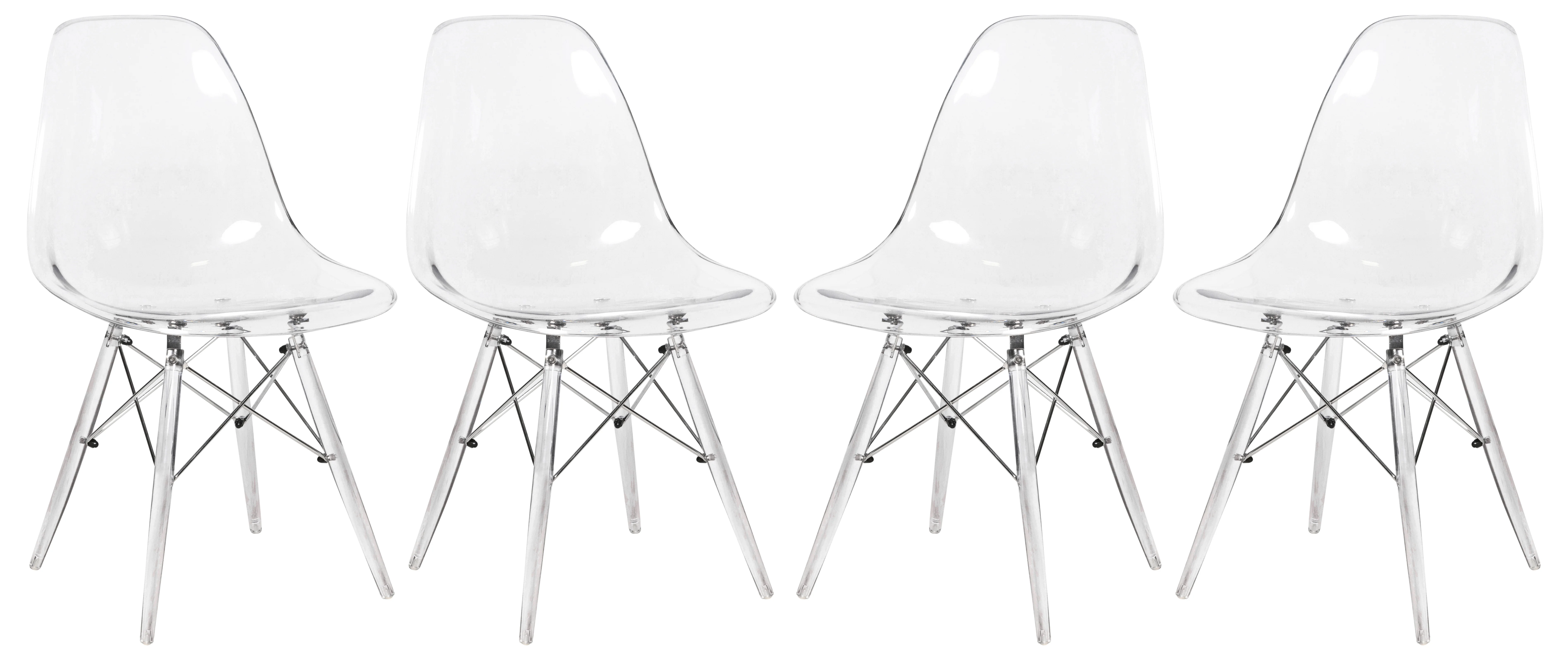 Dover Molded Side Chair with Acrylic Base, Set of 4