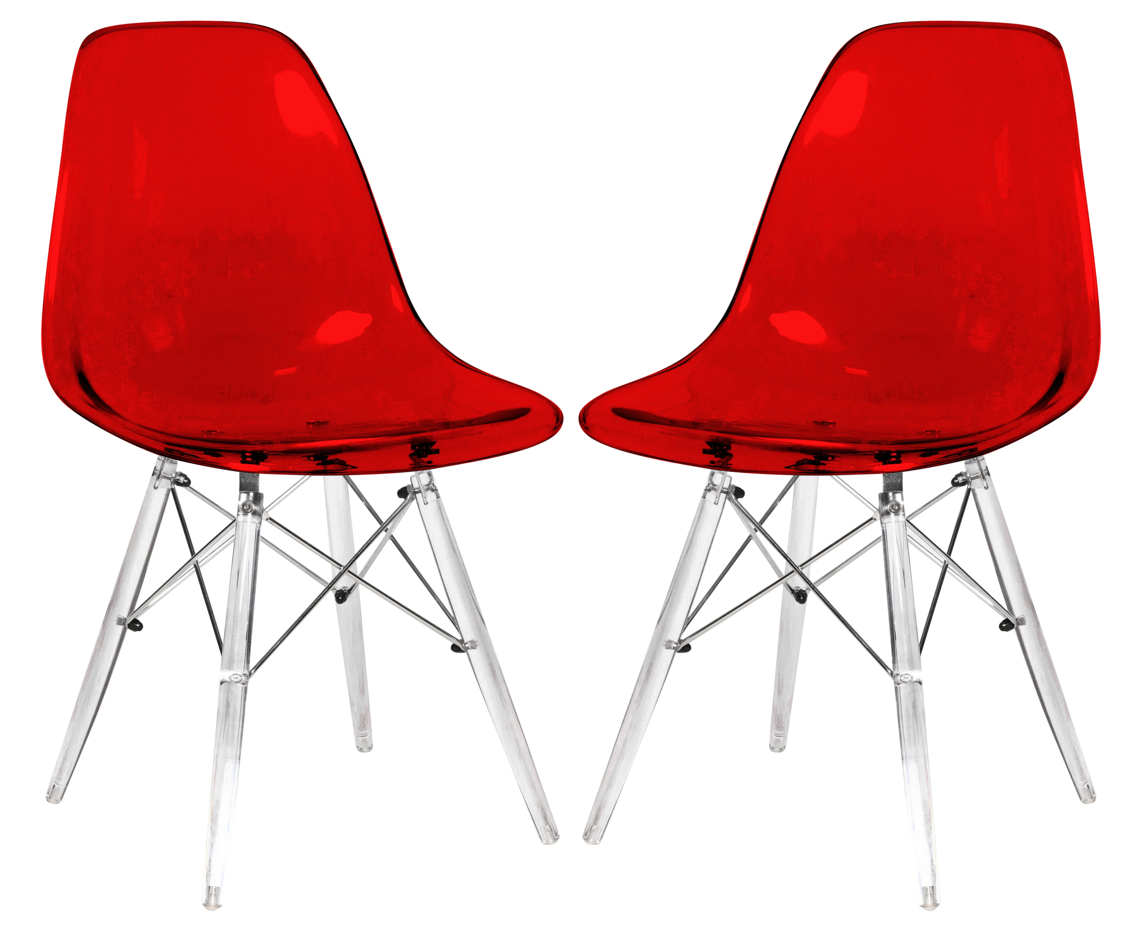 Dover Molded Side Chair with Acrylic Base, Set of 2