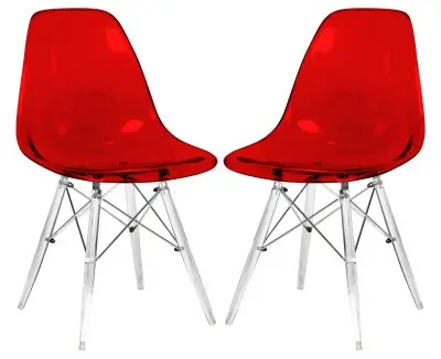 Dover Molded Side Chair with Acrylic Base, Set of 2