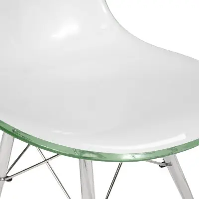 Dover Molded Side Chair with Acrylic Base in White Green Set of 2