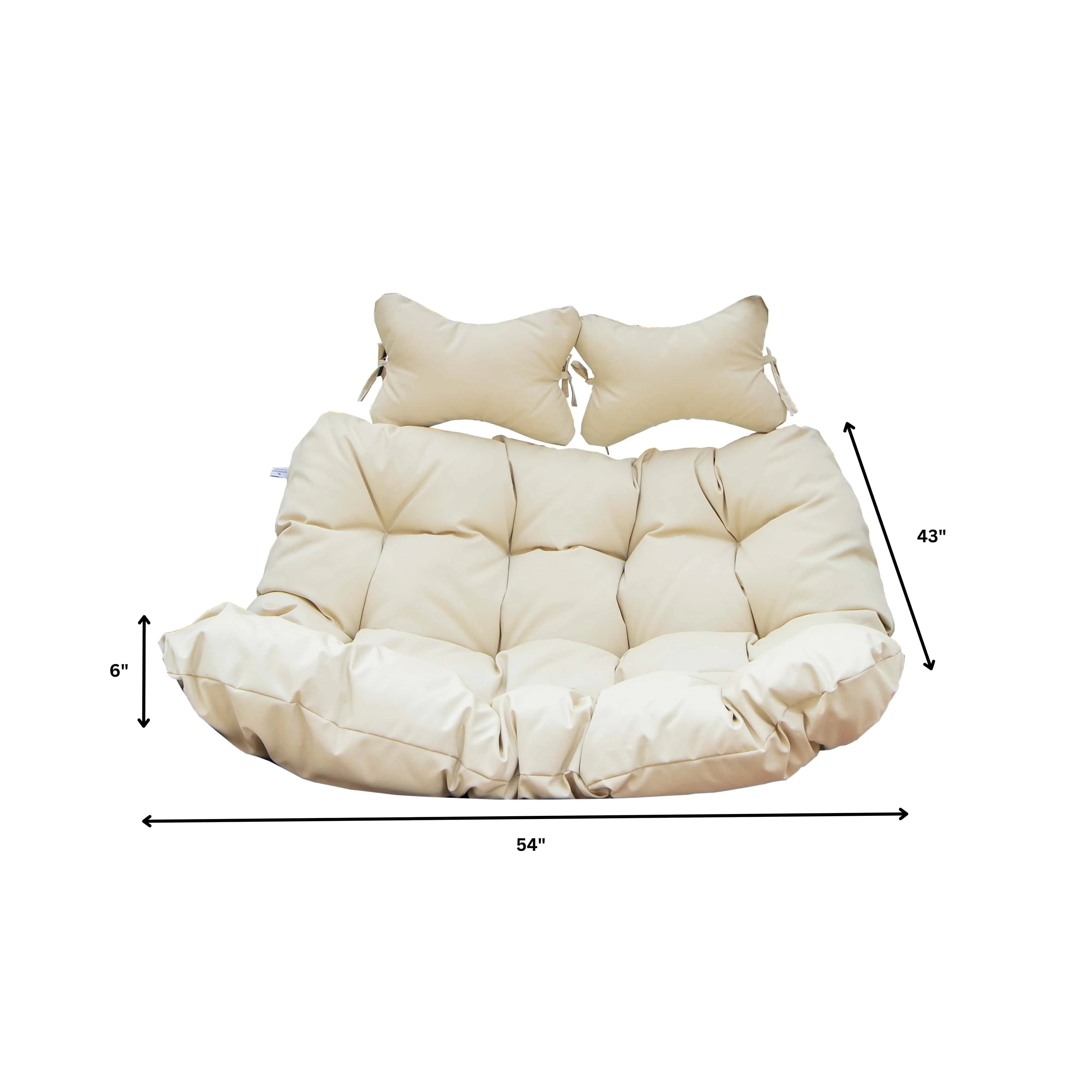 Wicker 2 Person Double Folding Hanging Egg Swing Cushion