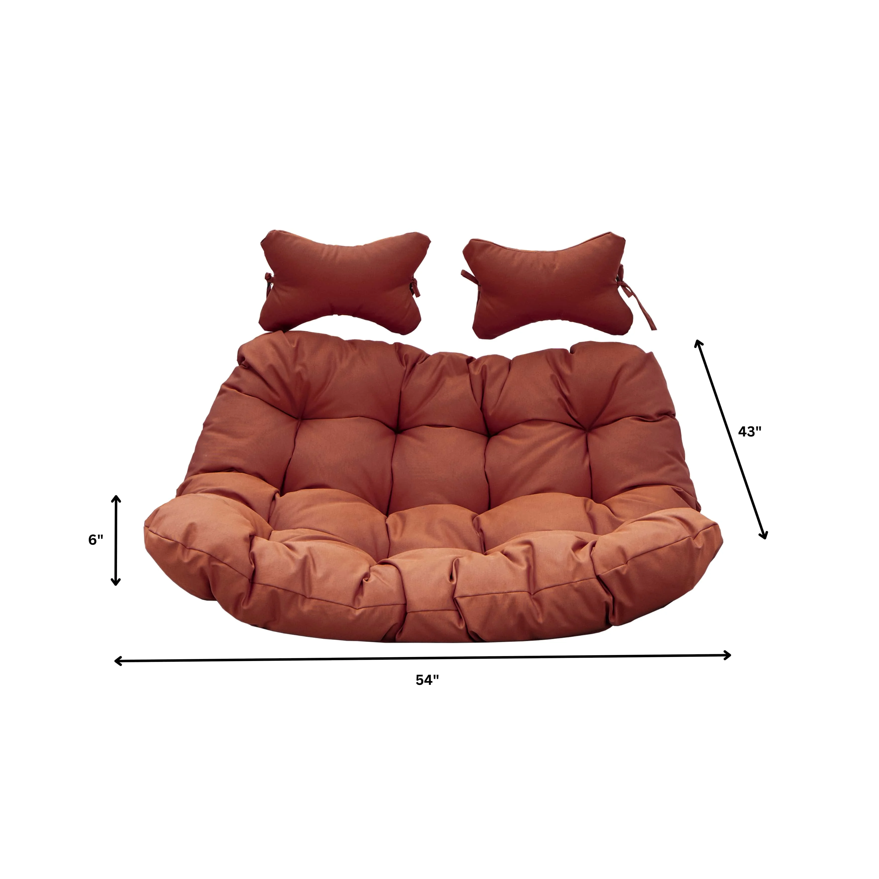 Wicker 2 Person Double Folding Hanging Egg Swing Cushion