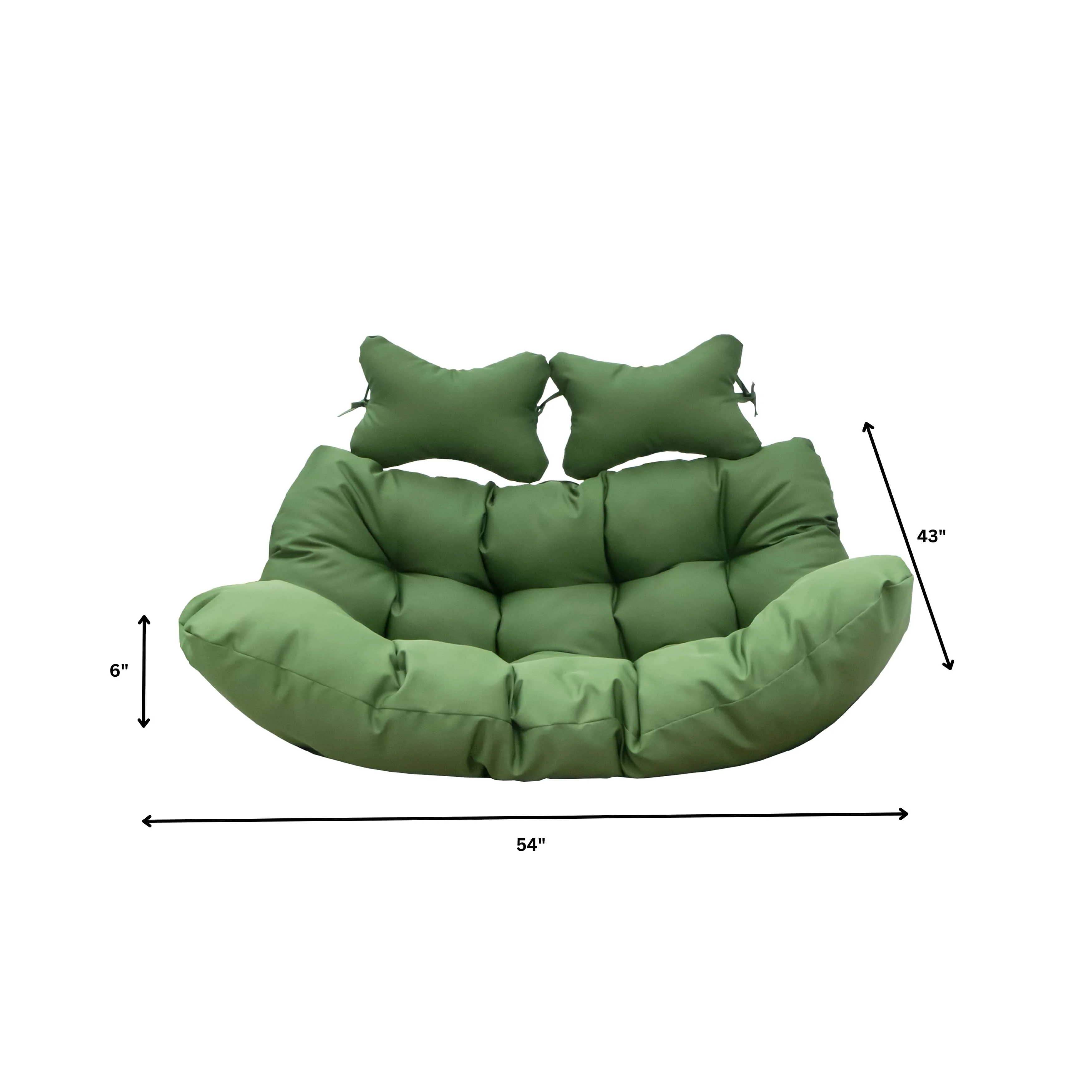 Wicker 2 Person Double Folding Hanging Egg Swing Cushion