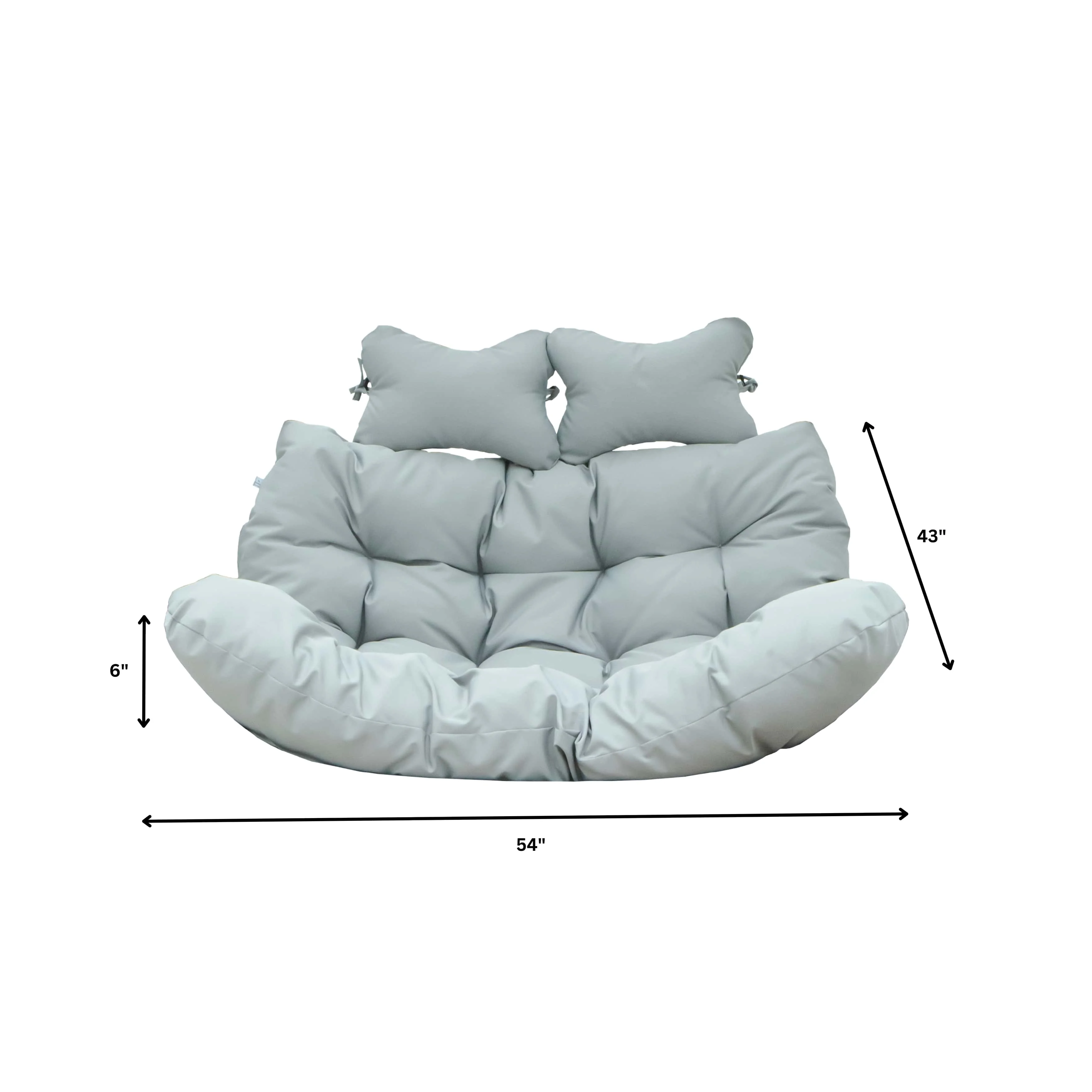 Wicker 2 Person Double Folding Hanging Egg Swing Cushion