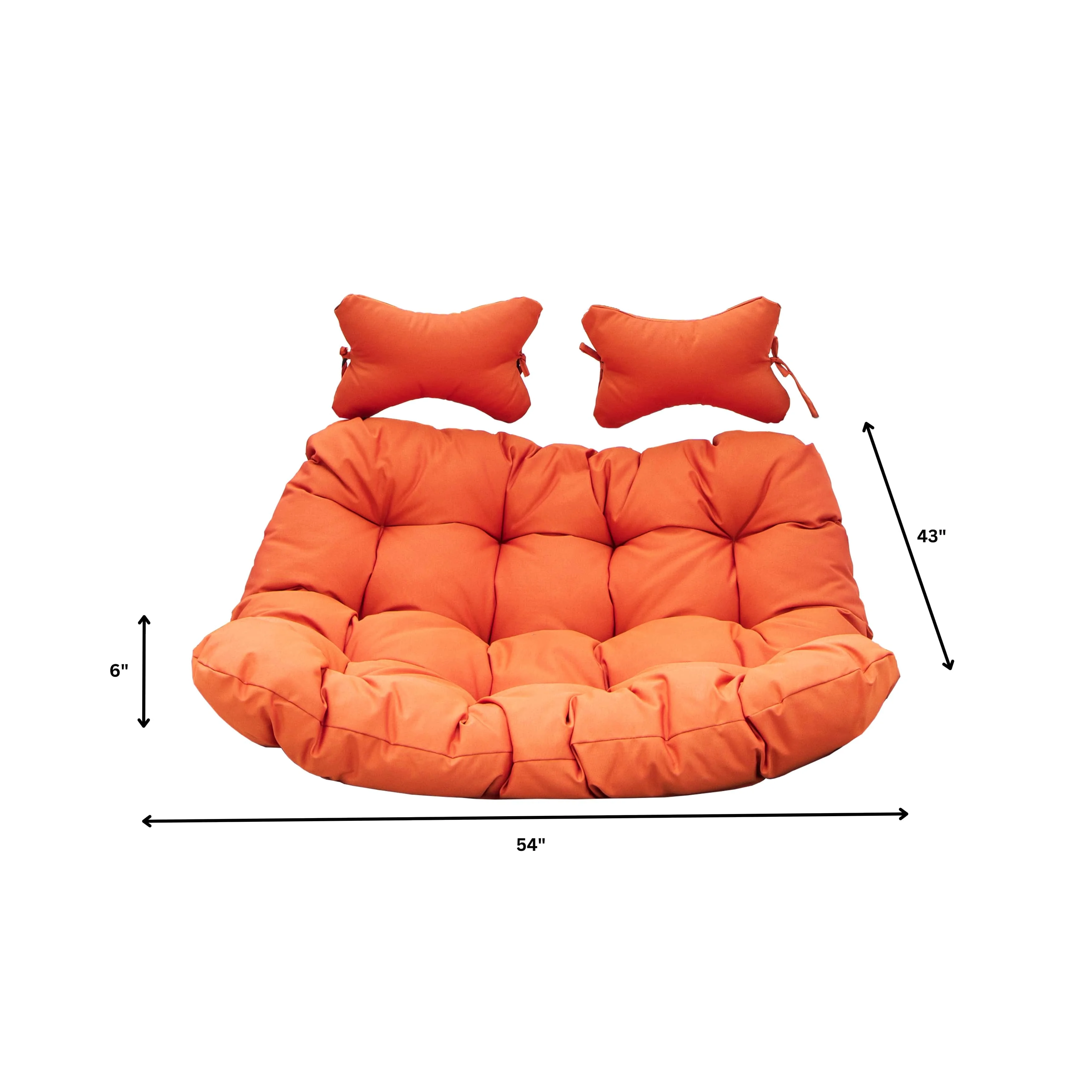 Wicker 2 Person Double Folding Hanging Egg Swing Cushion