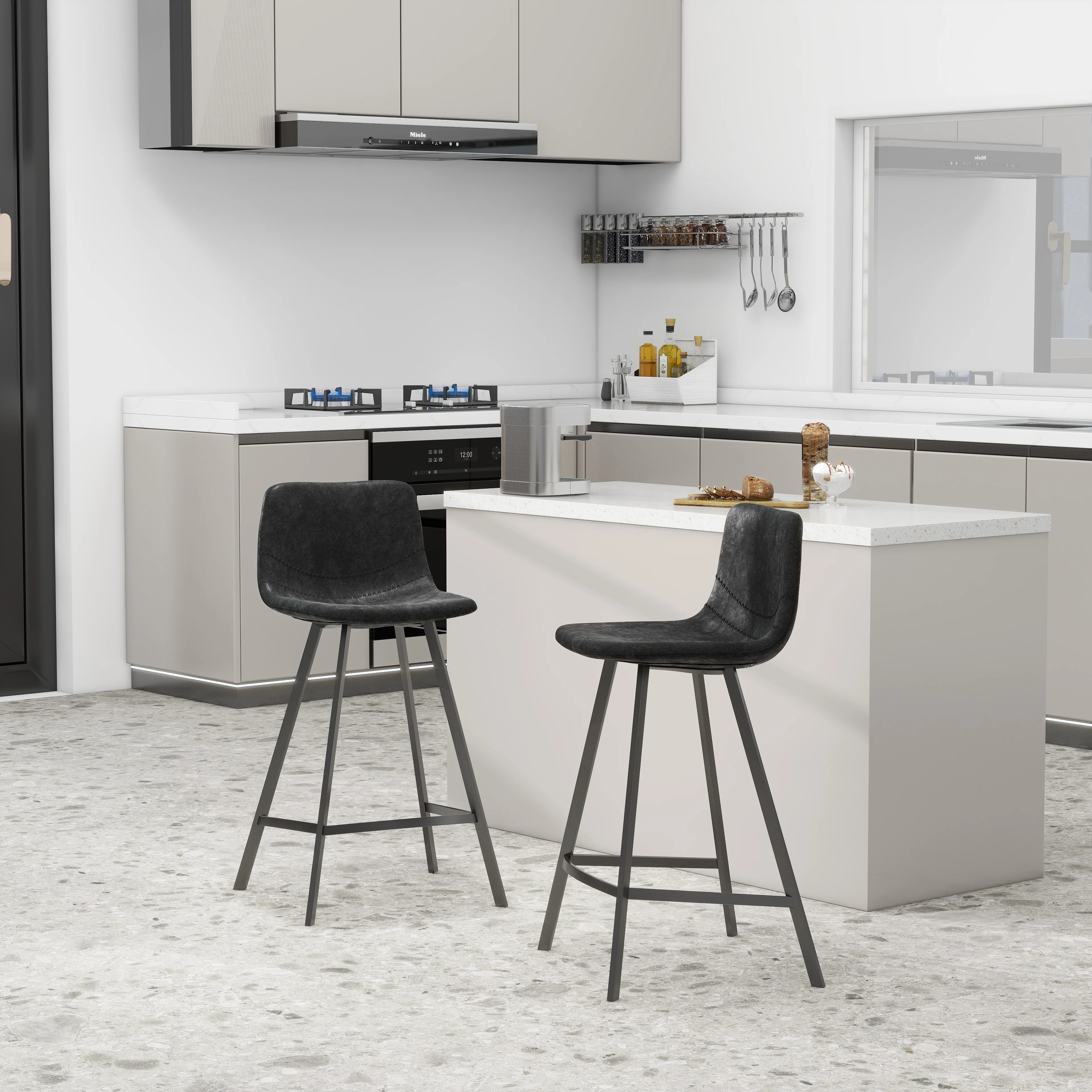 Elland - Counter stool -Charcoal Black